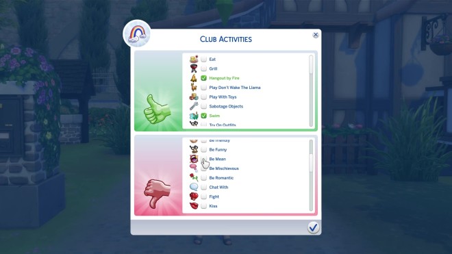 Sim 4 Club Activities