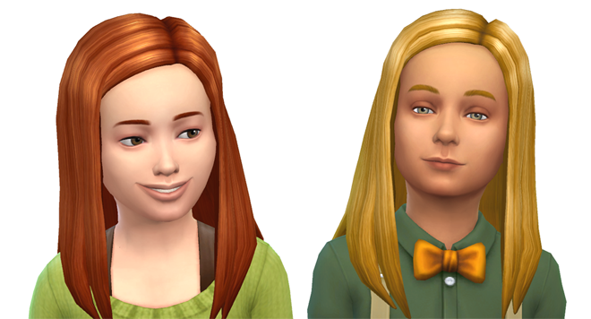 Sims 4 Child Long Straight Hair