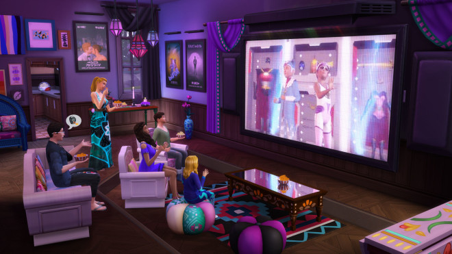 Sims 4 Movie Hangout Stuff Projector Screen