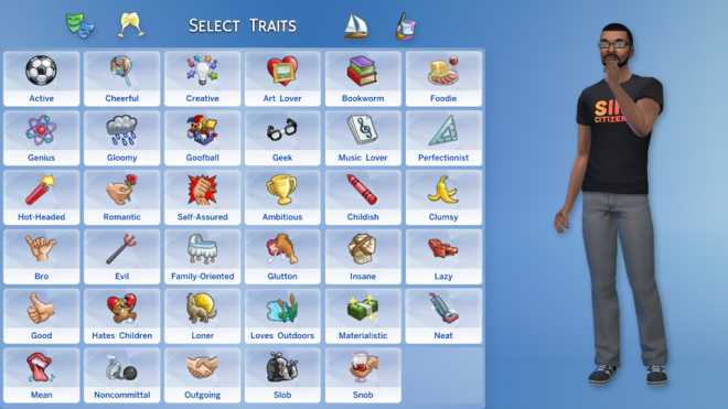 big traits list sims 4